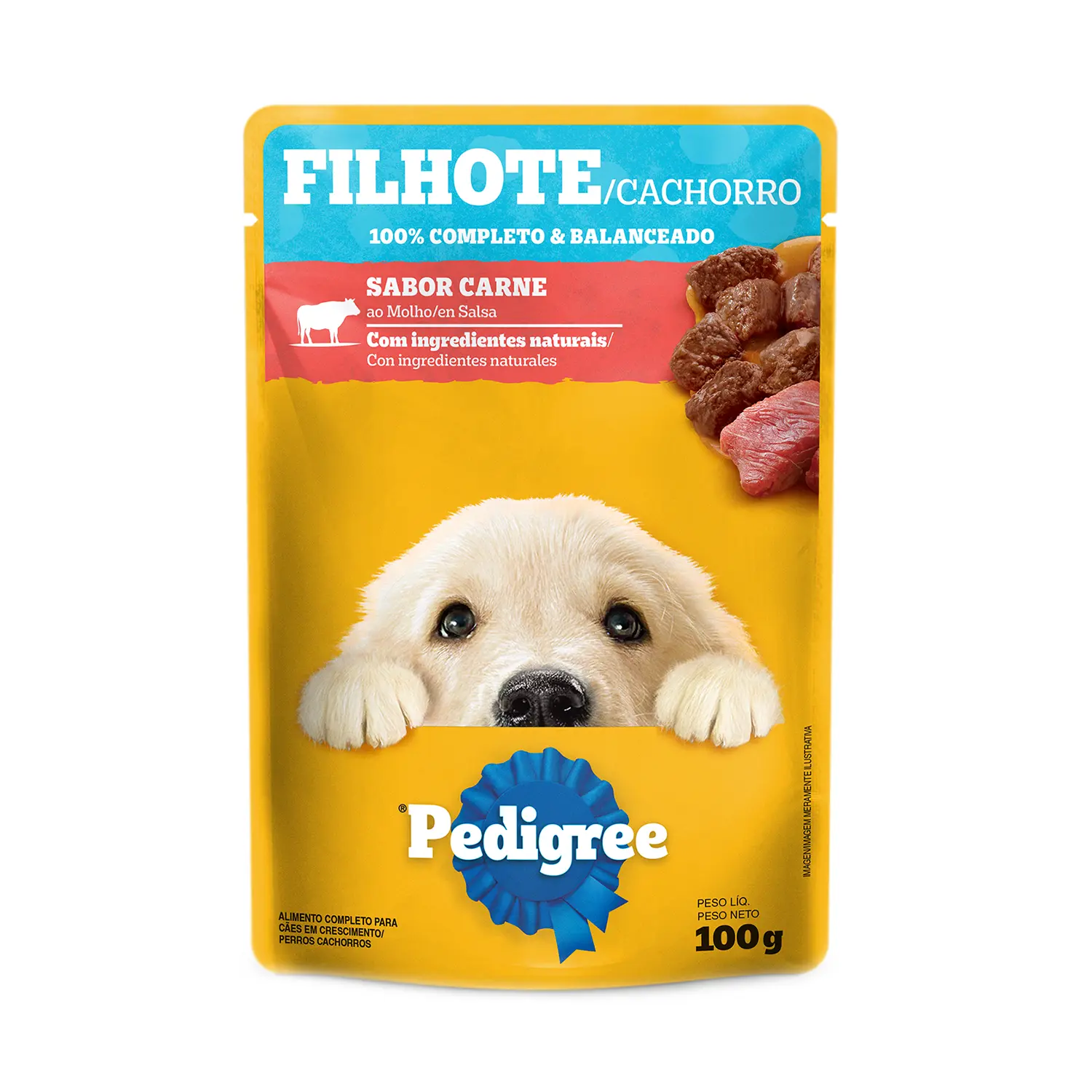 Racao Umida Pedigree Sache Caes Filhotes Carne ao Molho
